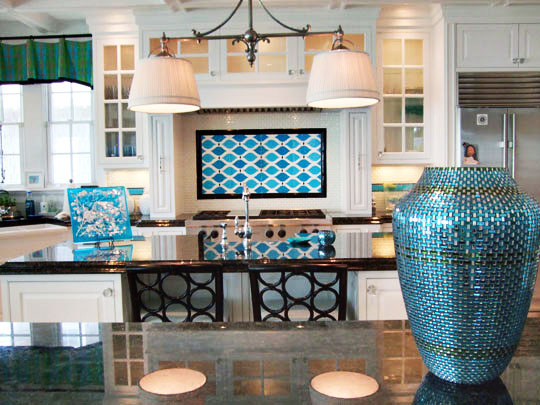 Beach Home Kitchen Backsplash | Designer Glass Mosaics