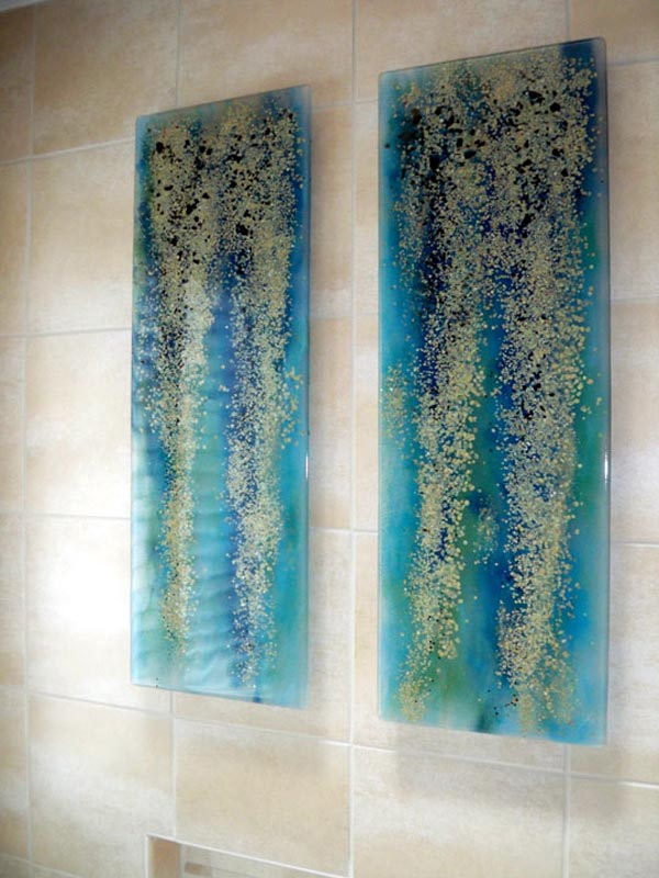 Fused Glass Wall Art "Blue Rainforest" | Designer Glass Mosaics