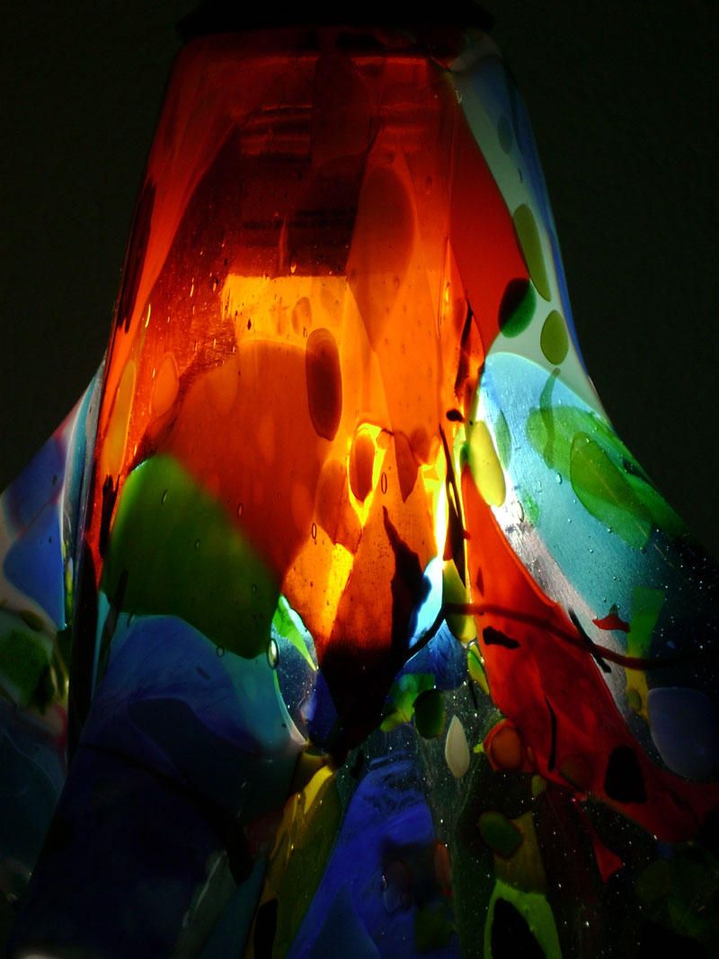 Colorful Fused Glass Pendant Light | Designer Glass Mosaics