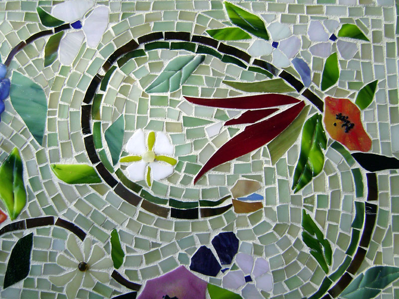 Glass Mosaic Floral Mural | Designer Glass Mosaics