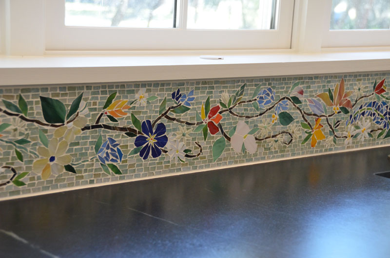 kitchen wall tile floral