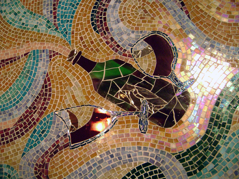 Glass Mosaic Mural for Wine Cellar | Designer Glass Mosaics