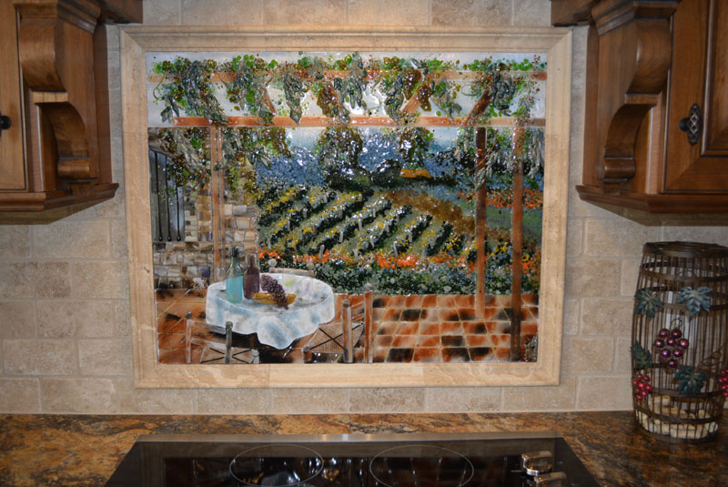 Italian tile murals - Tuscan Kitchen Backsplash tiles