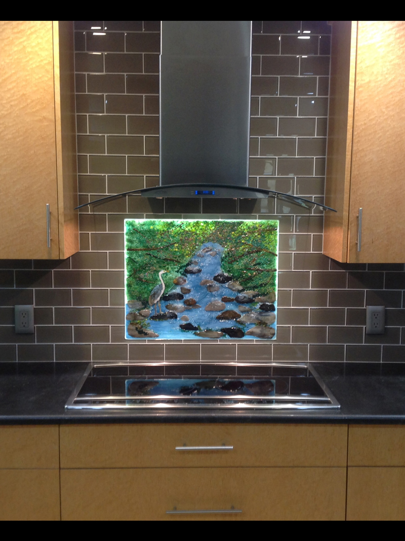 Blue Heron Mountain Brook | Designer Glass Mosaics