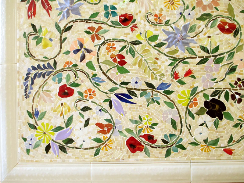 Glass Mosaic Floral Mural | Designer Glass Mosaics