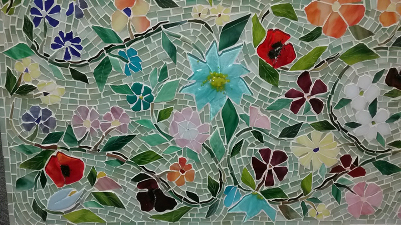 Mosaic Floral Backsplashdesigner Glass Mosaics 