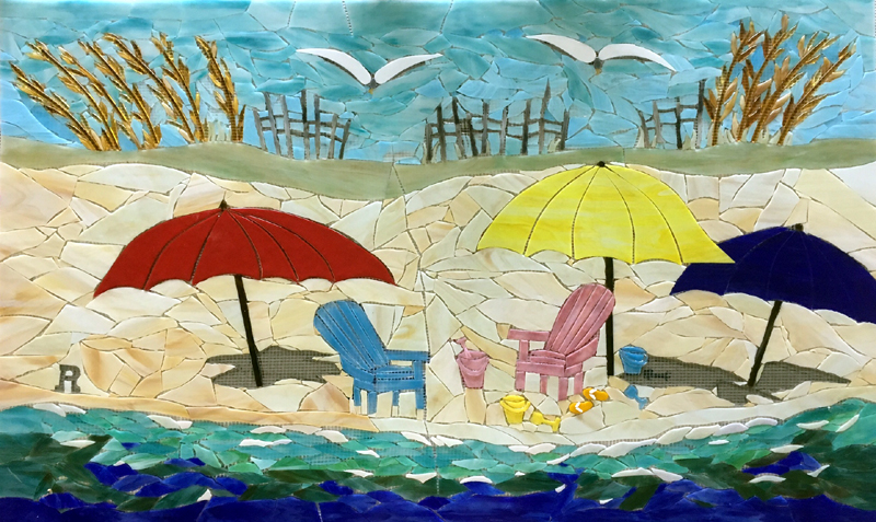 Beach Mosaic Mural | Designer Glass Mosaics