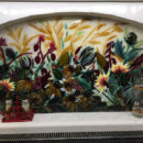 Fused Glass Abstract Floral Mural