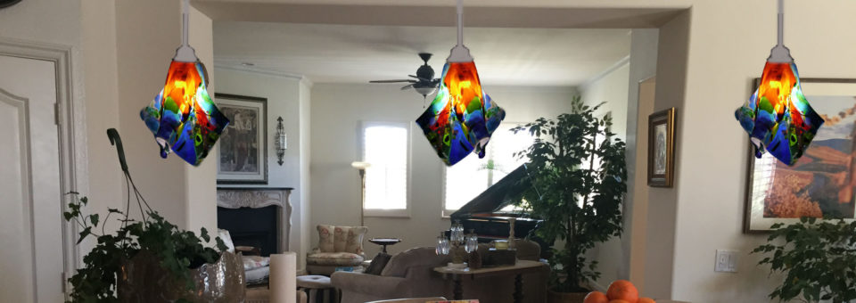 Colorful Glass Kitchen Pendant Lights