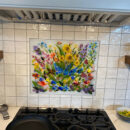 Fused Glass Floral Mural