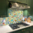 Floral Mosaic Kitchen Backsplash