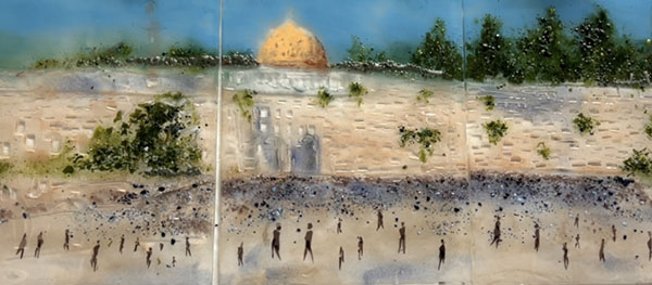 Western Wall Mural in Fused Glass